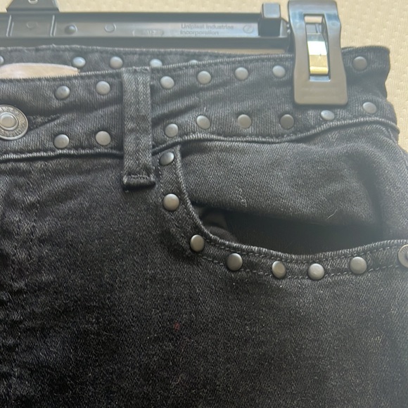 High Rize Stretch Denim Ankle Jeans with Stud accent - Picture 6 of 15
